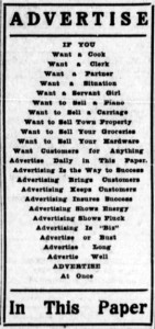 Advertisement to increase advertising in the newspaper